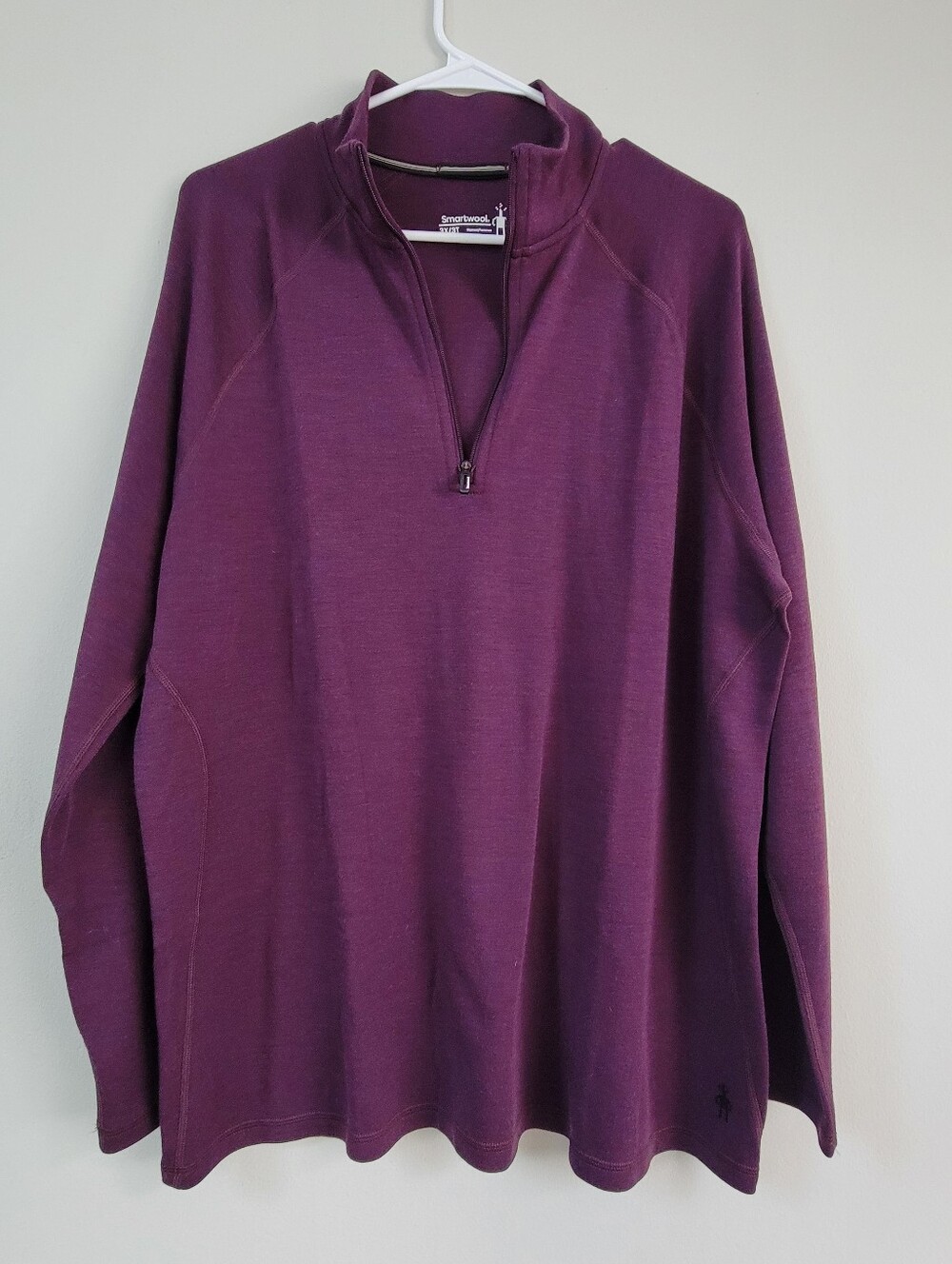 DEFECT SmartWool 1/4 Zip Purple Merino Baselayer Women Size 3X/3T Outdoor